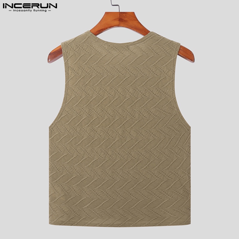 Áo ba lỗ INCERUN tập gym họa tiết hoa cổ tròn dành cho nam