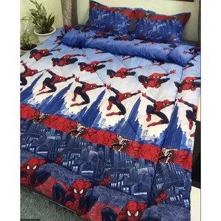 [Thanh lý hàng] Bộ Chăn Phao Ga Gối Poly Set 5 Món mẫu người nhện