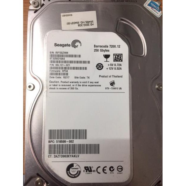 Ổ cứng HDD 3.5 PC Dung lượng 160GB 250GB 320GB 500GB Hàng tháo máy bộ Bảo hành 1 tháng