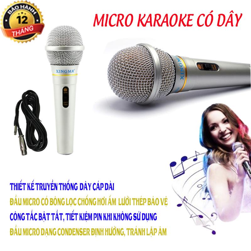 [RẺ VÔ ĐỐI] Mirco có dây chống hú XINGMA AK-319 cao cấp, Nơi bán Micro Karaoke hát trên oto, Mic hát loa kẹo kéo