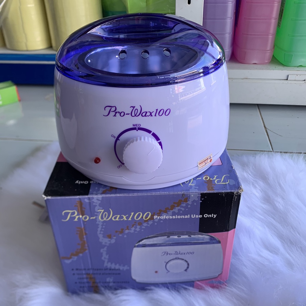 Nồi nấu sáp wax lôngFREE SHIP PRO WAX 100 điều chỉnh nhiệt độ bằng núm xoay, có đèn báo hiệu, chịu nhiệt độ cao