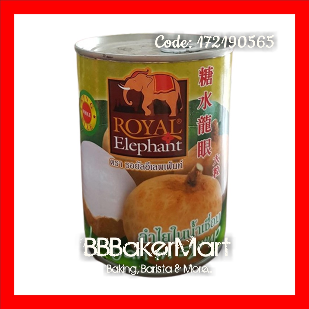 NHÃN ngâm đóng lon Thái Lan Royal Elephant (Voi đỏ) - Lon 565gr
