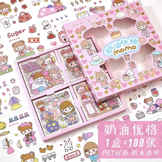 Bộ 100 Sticker Hãng Telado Cô Gái Và Bé Thỏ MH: L13 mh: B0021