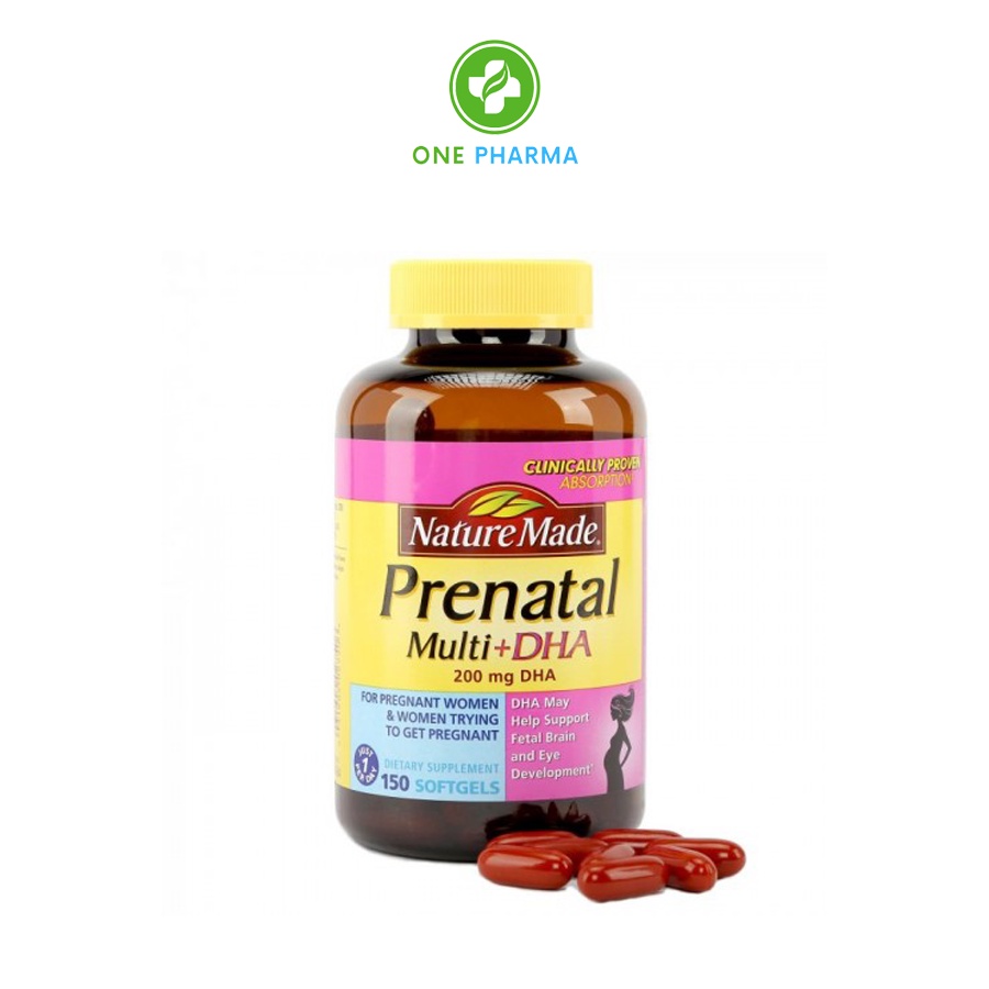 Vitamin Tổng Hợp Cho Bà Bầu Nature Made Prenatal Multi + DHA 150 viên
