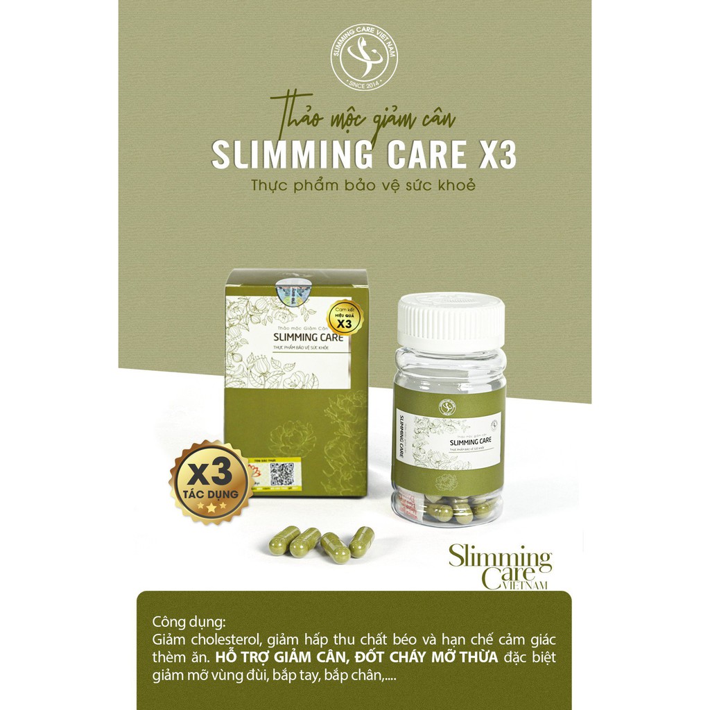 [CHÍNH HÃNG] Viên giảm cân thảo mộc Slimming Care [Phiên Bản X3 2021]