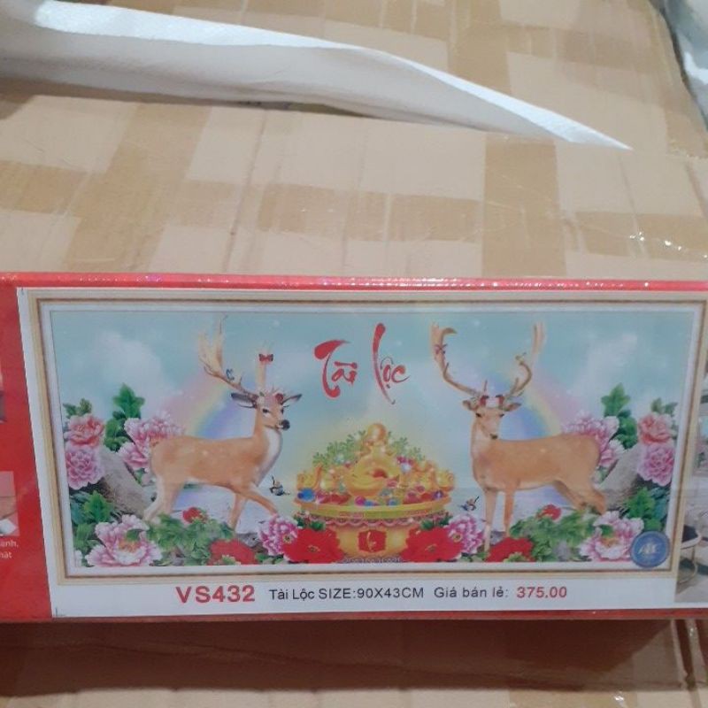 TRANH ĐÍNH ĐÁ TÀI LỘC VS432 (90×43)