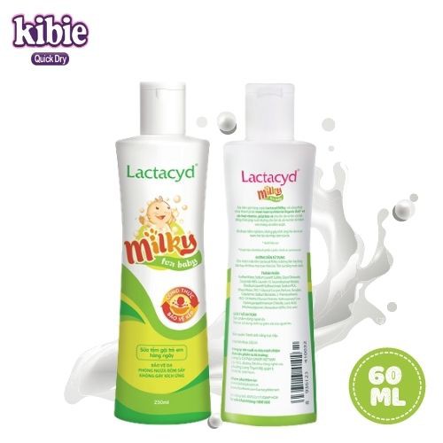 Sữa Tắm Gội Lactacyd Milky, BB Giảm Hăm Tã, Rôm Sảy Cho Bé (Dung Tích 60ml)