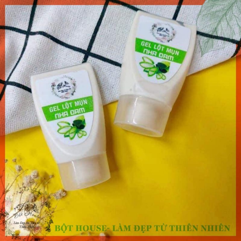 GEL LỘT MỤN NHA ĐAM HANDMADE NHÀ BỘT GIẢM MỤN CÁM HÚT BỤI BẨN BÃ NHỜN TRÊN DA