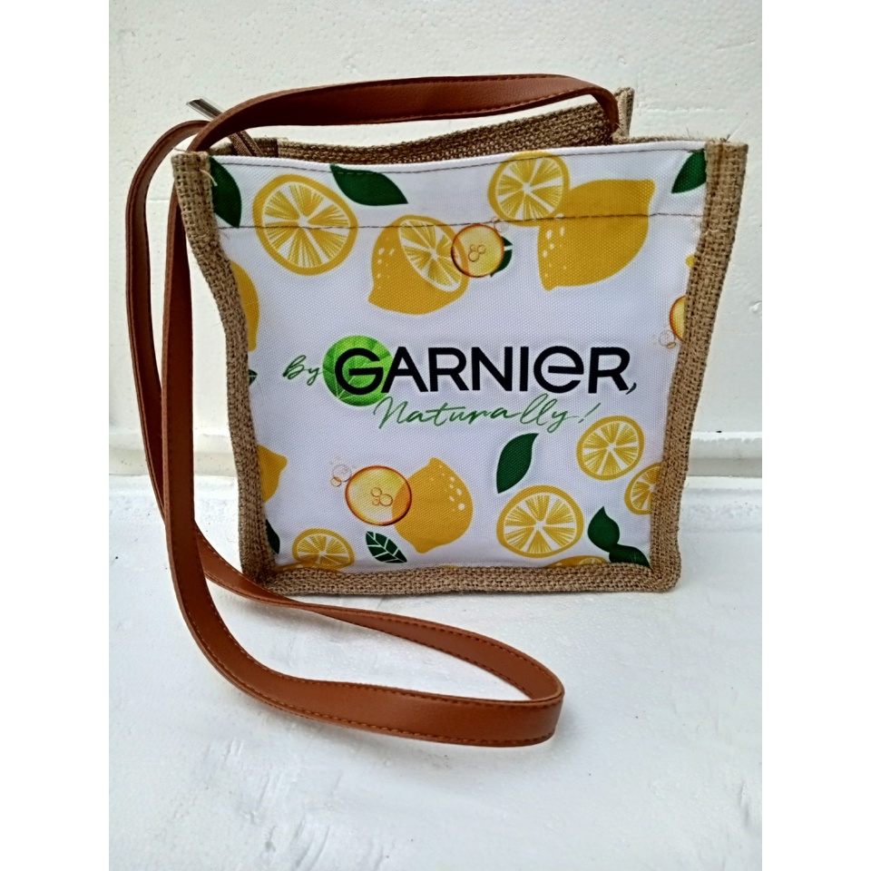 Túi cói dây dài có dây kéo dễ thương Garnier