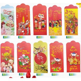 Combo 10 bao Lì xì Tết 2020 giấy ỐP 120 dày đẹp(note số lượng từng mẫu khi mua)