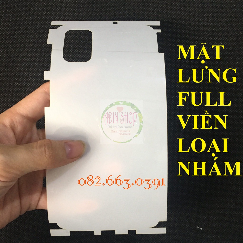 Dán ppf Samsung M51 loại nhám, bóng dành cho màn hình, mặt lưng, mặt lưng full viền