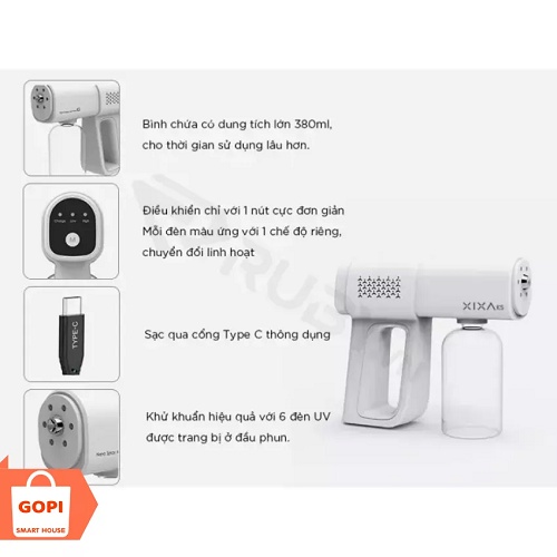 [ XÃ HÀNG ] Máy Xịt Khử Khuẩn Cầm Tay, Súng Phun Khử Khuẩn K5 PRO Cao Cấp
