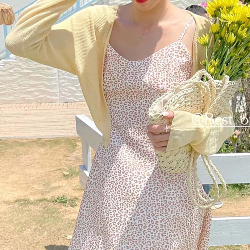 Áo Cardigan Chống Nắng Dệt Kim Mỏng Tay Dài Màu Trơn Dịu Dàng Cho Nữ