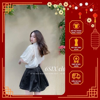 Chân váy xếp ly ngắn dáng A ​hai lớp chất tafta
