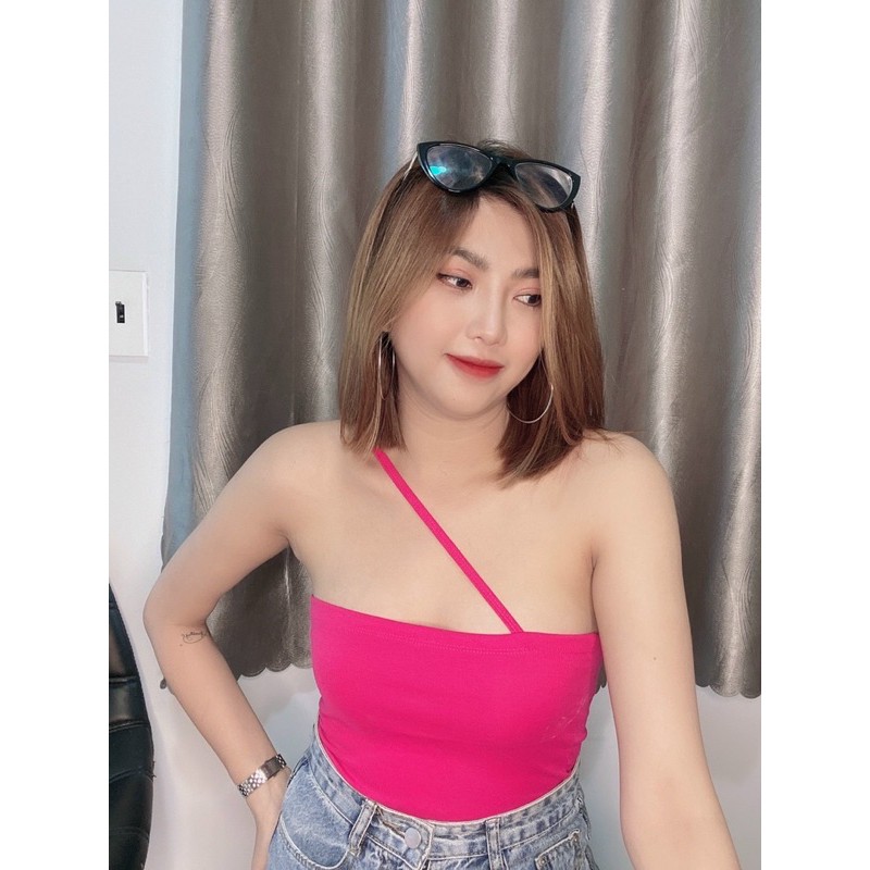 Áo ống 1 dây croptop đơn giản ,Freesize 53kg