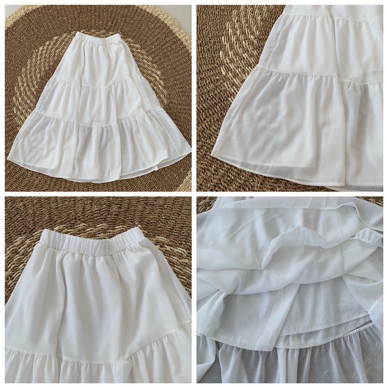 Chân Váy 3 Tầng Cạp Chun Dáng Dài Freesize<55kg - CV.006 | BigBuy360 - bigbuy360.vn