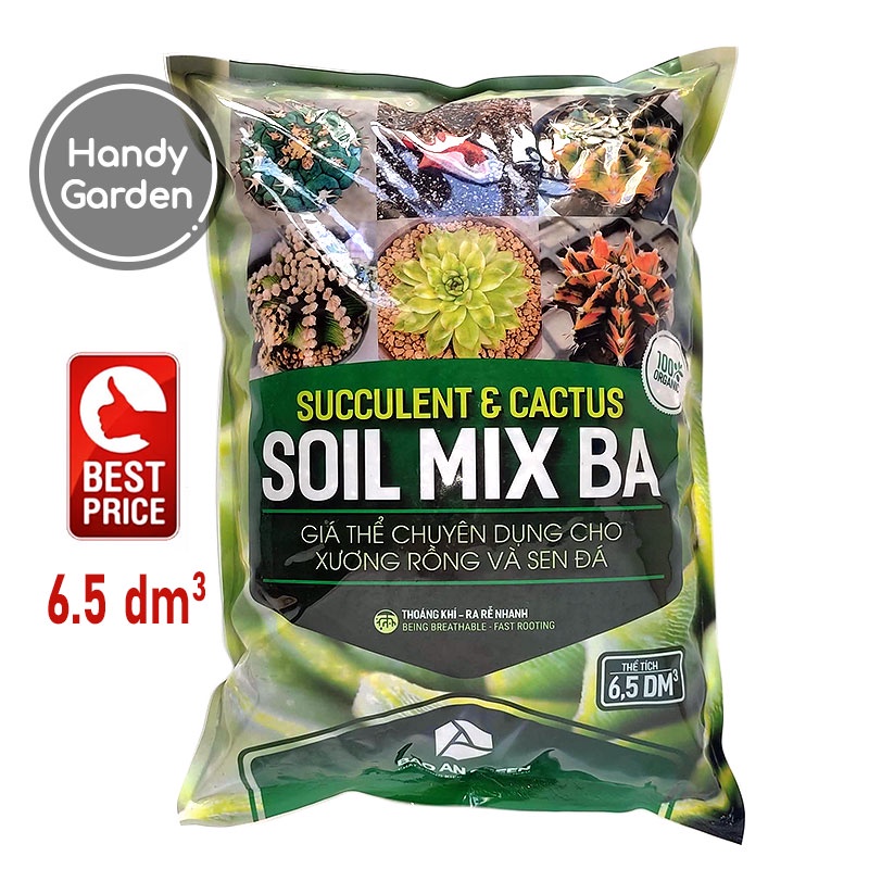 Đất Soil Mix BA 6,5dm³ - Đất Trồng Sen Đá, Xương Rồng | Handy Garden