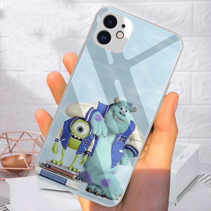 Ốp Lưng Kính Cường Lực In Hình Monster University Cho Iphone 5 5s 6 6s 7 8 Plus