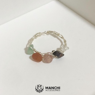 Nhẫn đá handmade dây bạc nhiều mẫu mới