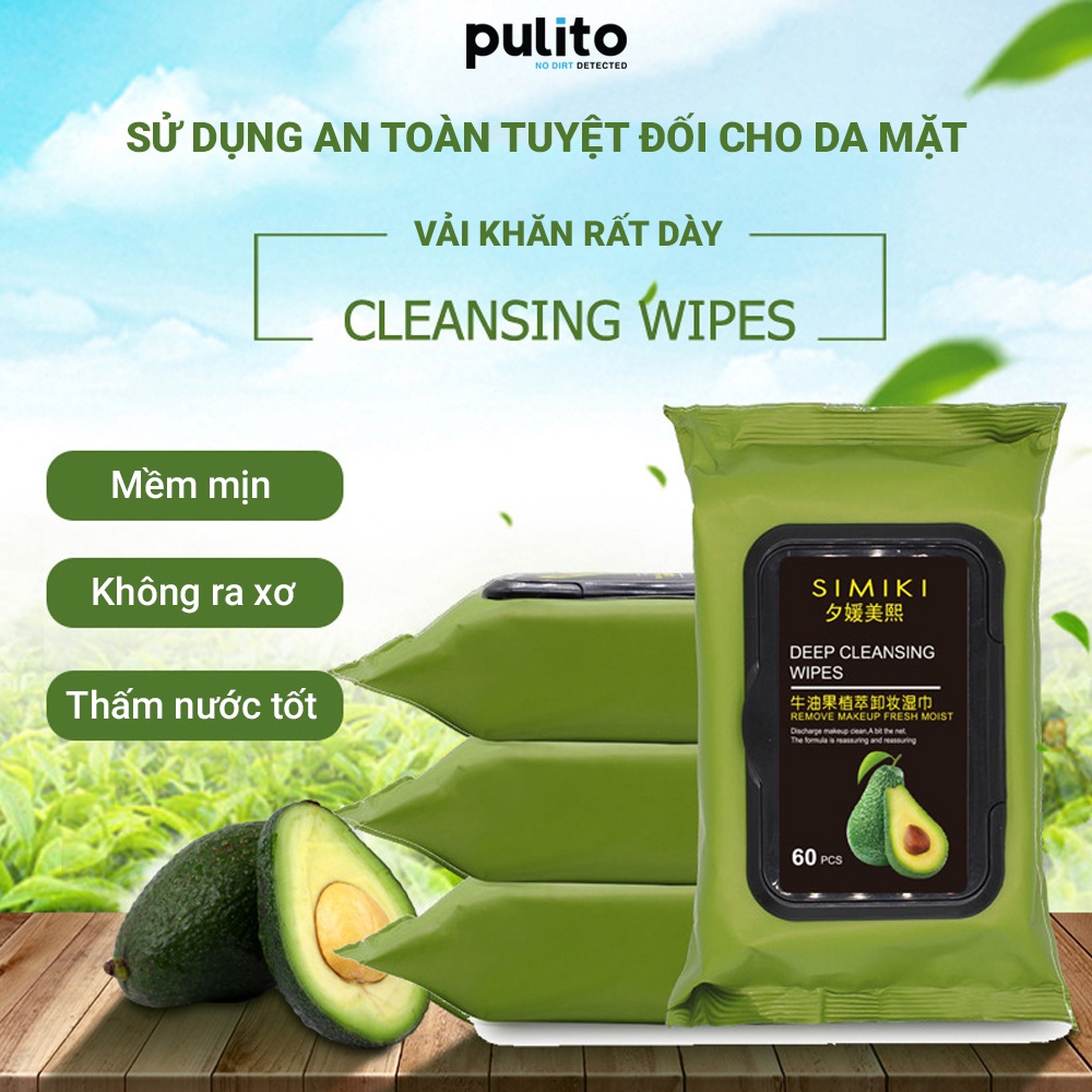 Khăn giấy ướt PULITO BN tinh dầu bơ sạch sâu