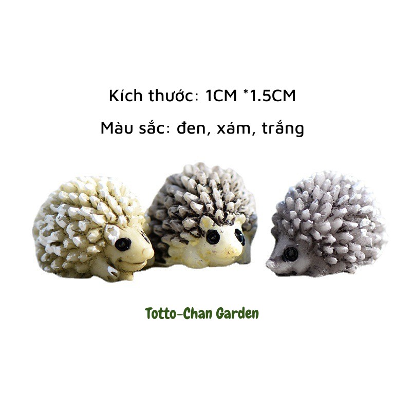 Phụ kiện tiểu cảnh mini - Set 3 chú nhím trang trí tiếu cảnh terrarium mini