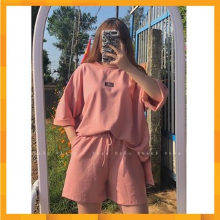 Set áo phông quần Das form thụng 💖FREESHIP💖 Áo thun cotton mix quần đùi nữ cá tính AD140 sunnystore