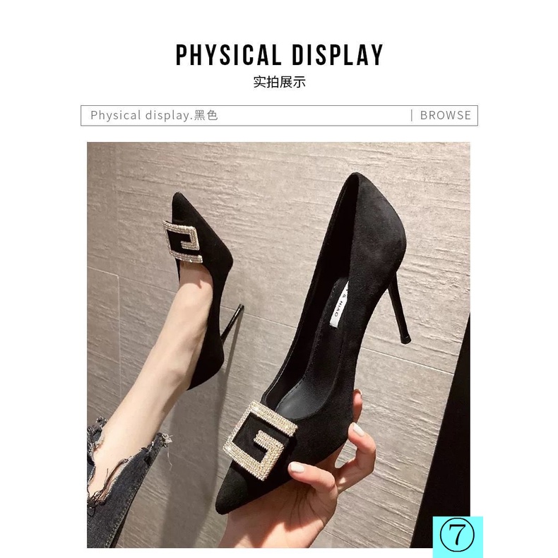 Giày Cao Gót Mũi Nhọn Đính Đá Phong Cách Thời Trang Mùa Xuân Dành Cho Nữ 2022