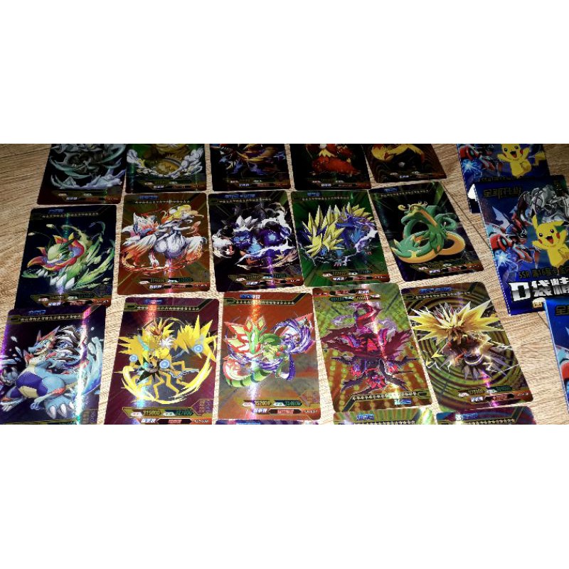 1 páck 5 thẻ bài Pokemon SSR bằng giấy bóng cứng khổ 6,5X8,5 cm rất đẹp