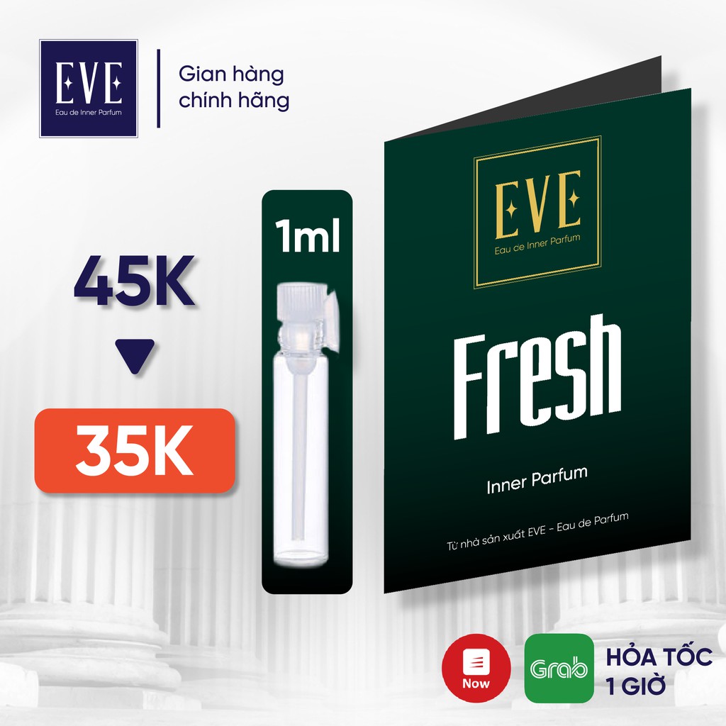 Nước hoa vùng kín nam 1ml FRESH - Nước hoa vùng kín chính hãng EVE - Eau de Parfum (Có che tên sản phẩm)