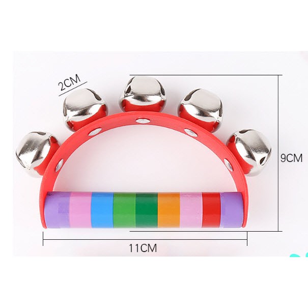 Đồ Chơi Chuông Lắc Cầm Tay Hình Bán Nguyệt Bằng Gỗ Cho Bé