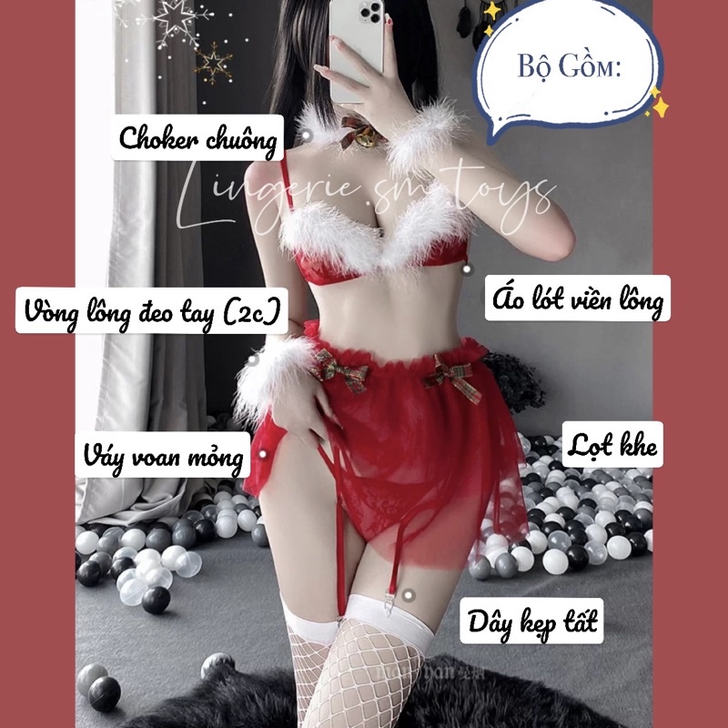 MY9401 Set Nội Y Cho Giáng Sinh Ngọt Ngào - Váy Voan Bồng Dễ Thương | BigBuy360 - bigbuy360.vn