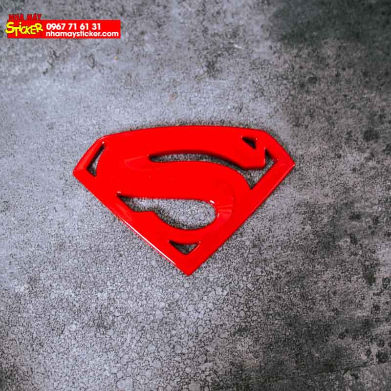 Superman size nhỏ 5x3.5cm - Sticker hình dán metal kim loại