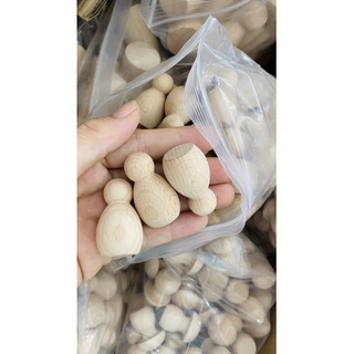 [Xưởng sx] - Búp bê gỗ ĐỦ SIZE 6,5cm ->10cm (loại gỗ cao cấp, có vân đẹp)
