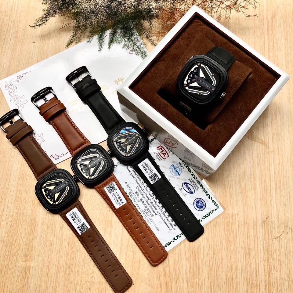 FreeShip Đồng Hồ 7Seven  Nam Máy Pin, Mặt Vuông Thép Không Gỉ, Dây Da Cao Cấp Sang Trọng - Lịch Lãm | BigBuy360 - bigbuy360.vn