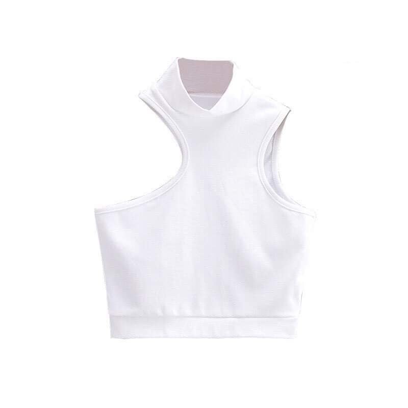 Áo croptop cổ lọ nữ - Áo 3 lỗ trơn body dáng ôm form cộc thiết kế đơn giản, cá tính basic