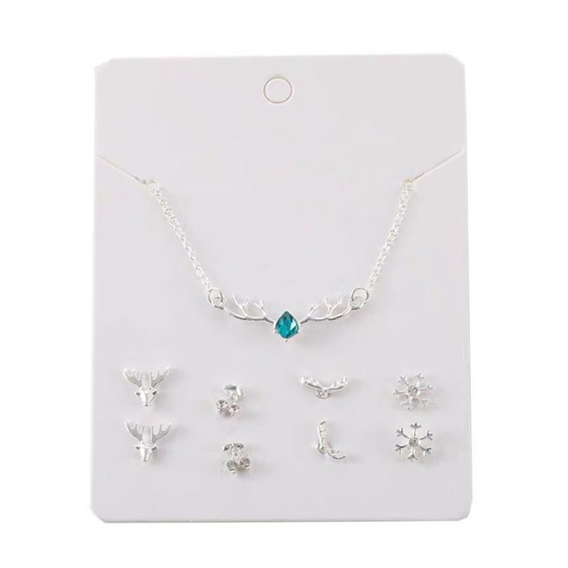 Bộ Vòng cổ + Bông Tai Hình Sừng Hươu Thời Trang Cho Nữ