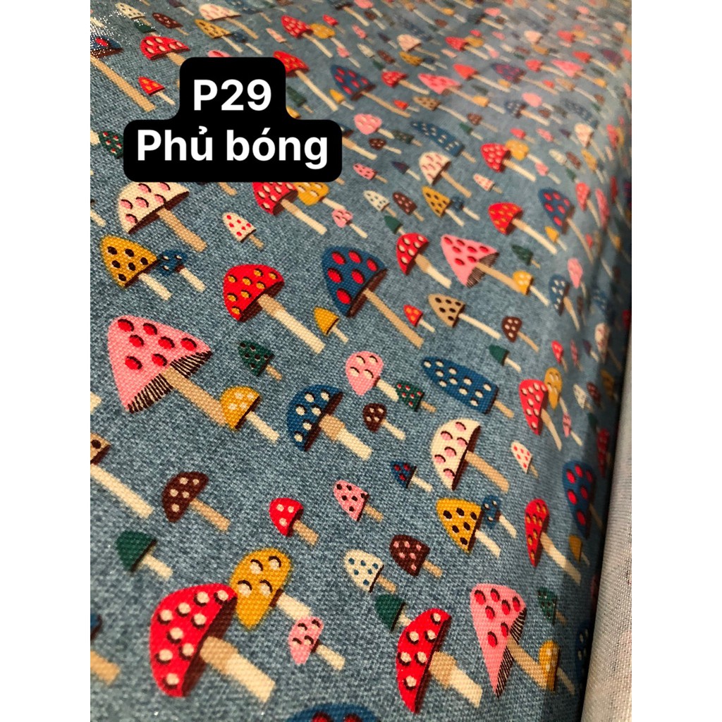 VẢI CANVAS PHỦ PVC HÌNH NẤM NGŨ SẮC P29