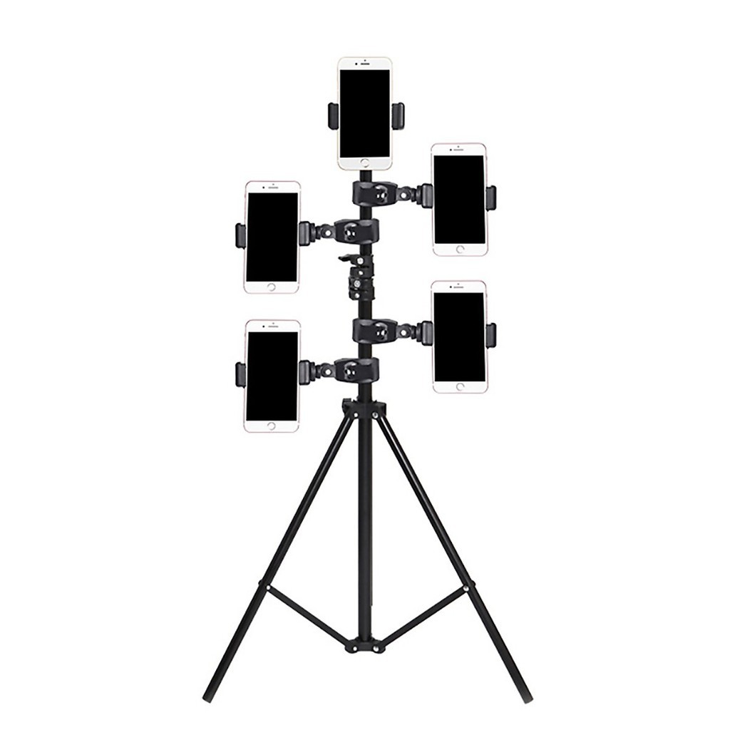 Chân sắt gắn đèn livestream 2 mét tripod 3 chân gấp gọn hỗ trợ quay video