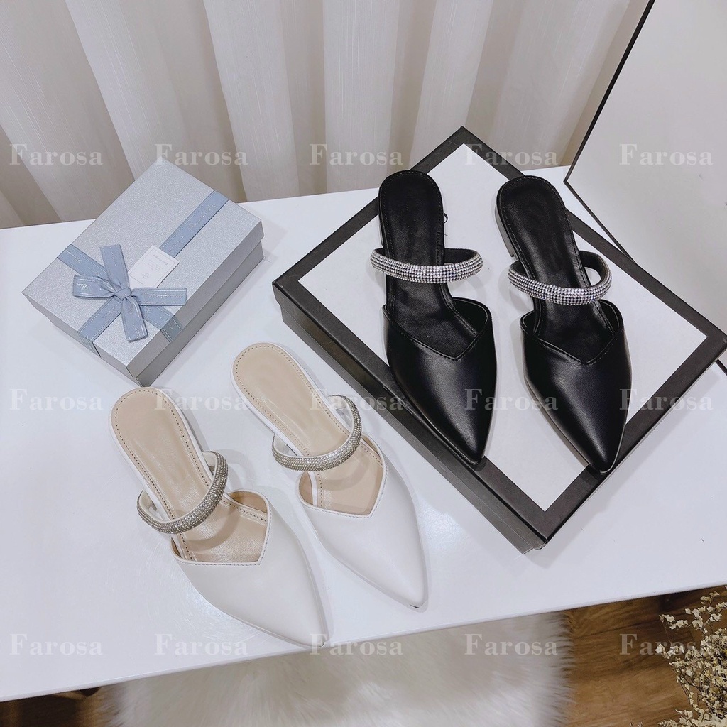 Dép sục nữ quai đá gót 2cm sẵn 2 màu đen trắng cực hót