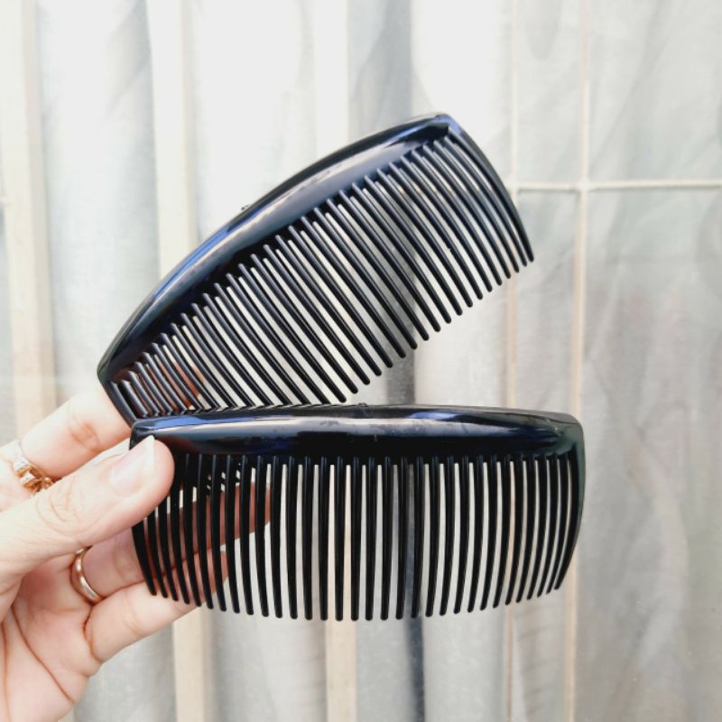 Lược cài trơn nhựa cứng đen bóng (11-12cm)