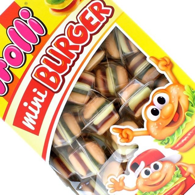 ( Bán sỉ ) Kẹo dẻo Trolli Mini Burger hộp 800gr (80 x10gr)