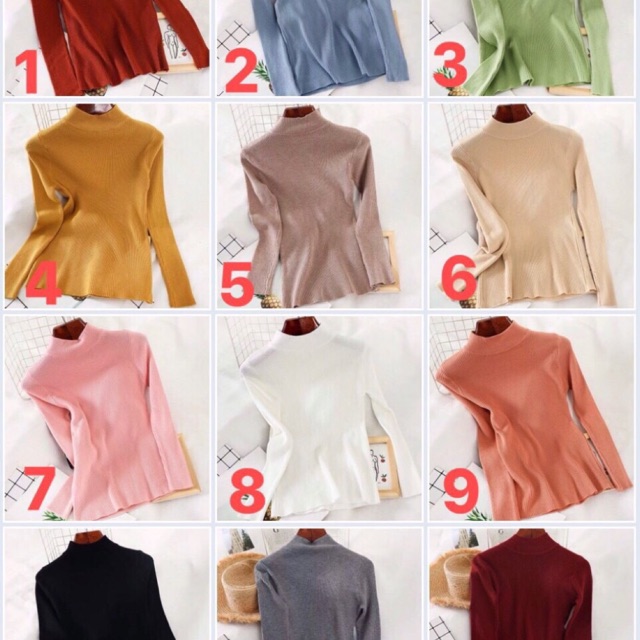 Áo len tăm cổ 3p