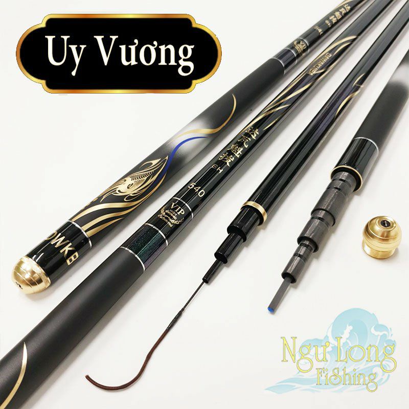 Cần câu tay cao cấp Uy Vương 6H chất liệu cacbon câu đơn câu đài