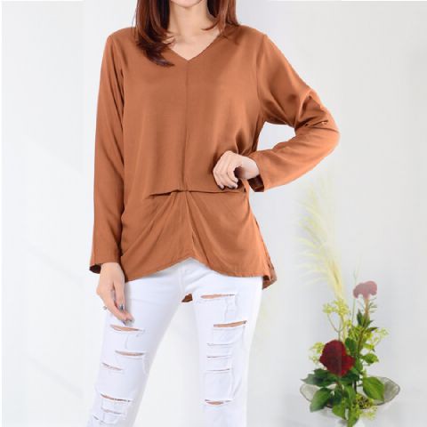 Áo BLOUSE Dieva | Áo Kiểu Nữ Tay Dài Thiết Kế Độc Đáo Thời Trang wa 66KJM