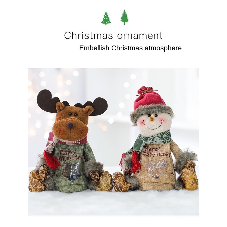 Túi vải đựng quà giáng sinh hình ông già noel/ người tuyết/ tuần lộc cho bạn gái