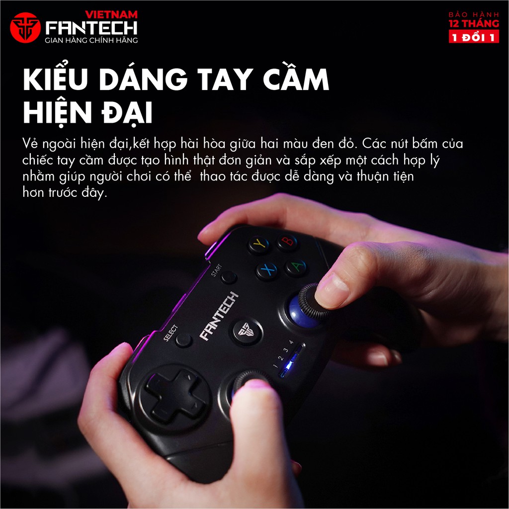 Tay Cầm Chơi Game Không Dây Fantech WGP12 REVOLVER Dùng Được Cho PC, Console, Smart TV... 4 Chế Độ - Hàng Chính Hãng | WebRaoVat - webraovat.net.vn