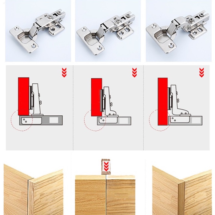Combo 20 Bản lề tủ Bản lề inox 304 Bản lề giảm chấn Nguyên Việt cao cấp chống gỉ sét