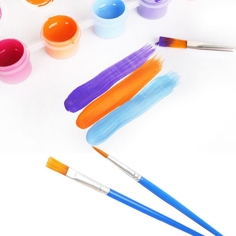 ✿ Bộ Dụng Cụ Vẽ Tranh Acrylic Với 2 Cọ Vẽ Dành Cho Trẻ Em DIY