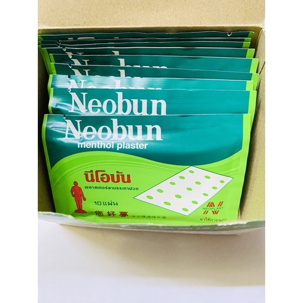 (Gói 10 miếng) Cao Dán Giảm Đau Neobun Menthol Plaster Thái Lan