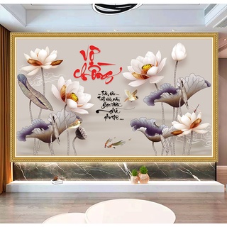 Tranh dán tường Vợ Chồng in PP phủ kim sa cao cấp LA-025